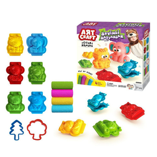03550 Dede, 3D Hayvanlar Hamur Set 200 gr / +3 yaş Kız Erkek Çocuk Oyuncak Eğitici Oyuncaklar