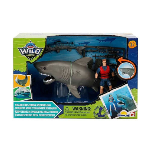S01049012 Wild Quest Köpek Balığı ve Dalgıç Adam Oyun Seti Kız Erkek Çocuk Oyuncak Eğitici Oyuncakla