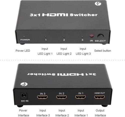 DD433 3-1 Port 1.4V 3D Metal Hdmi Switch