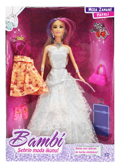 Mavi Yedek Elbiseli Moda Bebek Bambi 88018-C Kız Erkek Çocuk Oyuncak Eğitici Oyuncaklar