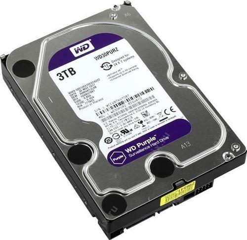 Wd 3Tb Purple 3,5"  64Mb 5400Rpm Wd30Purz Harddisk
