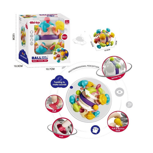 BIB6034-Vardem 6 in 1 Diş Kaşıyıcılı Bebek Topu Kız Erkek Çocuk Oyuncak Eğitici Oyuncaklar