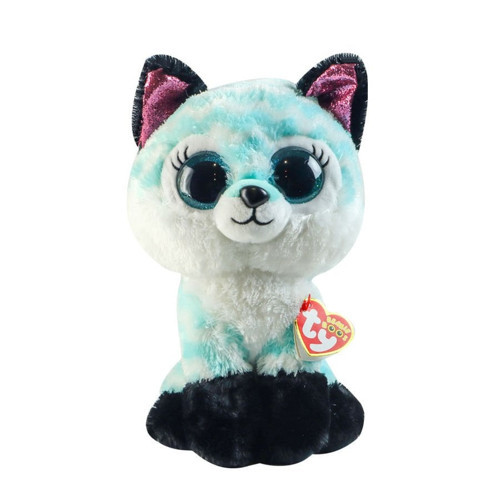 TY Beanie Boos Mavi Şevron Desenli Peluş Tilki Atlas 17cm Kız Erkek Çocuk Oyuncak Eğitici Oyuncaklar