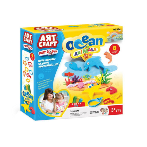 03574 Dede, Okyanus Hayvanları Seti Oyun Hamuru 150 gr / +3 yaş Kız Erkek Çocuk Oyuncak Eğitici Oyun