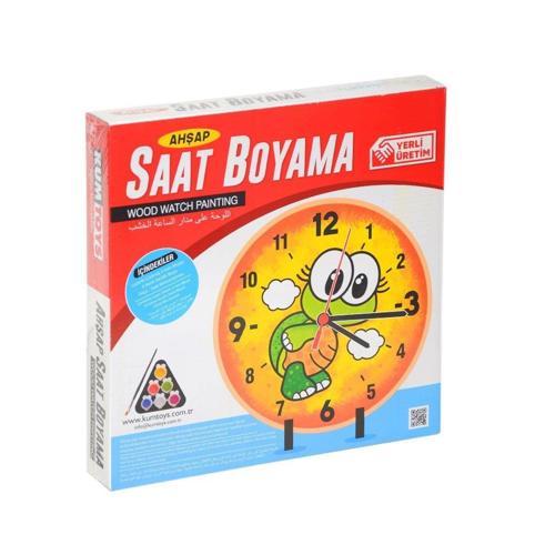 5302 KumToys, Ahşap Saat Boyama Kız Erkek Çocuk Oyuncak Eğitici Oyuncaklar