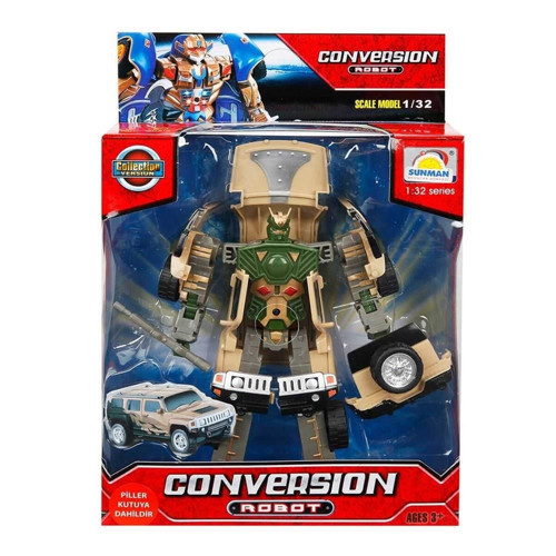 S00081234 1/32 ROBOT TRANSFORMER SES/IŞK 10A -SUN Kız Erkek Çocuk Oyuncak Eğitici Oyuncaklar