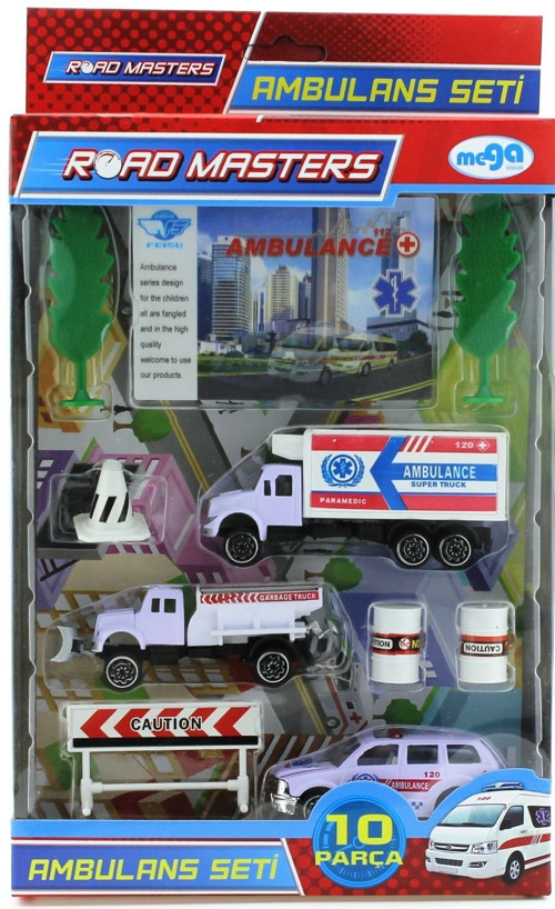 Ağaçlı Metal Ambulans Seti Jp9103 Kız Erkek Çocuk Oyuncak Eğitici Oyuncaklar