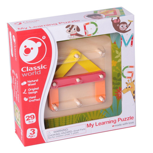 Classic World Ahşap Öğrenme Yapbozum Kız Erkek Çocuk Oyuncak Eğitici Oyuncaklar