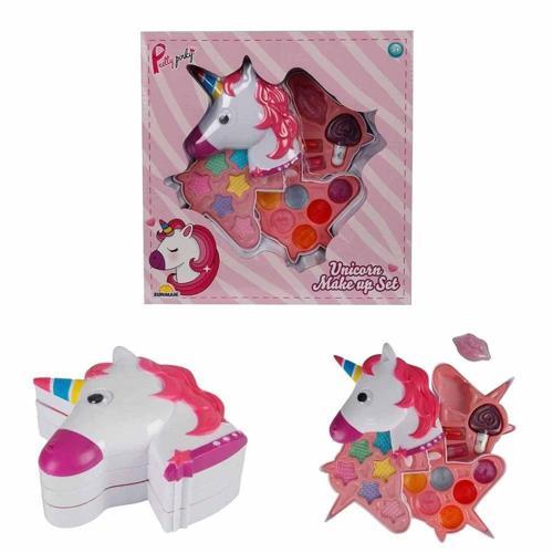 Unicorn Şekilli 3 Katlı Makyaj Güzellik Seti Kız Erkek Çocuk Oyuncak Eğitici Oyuncaklar
