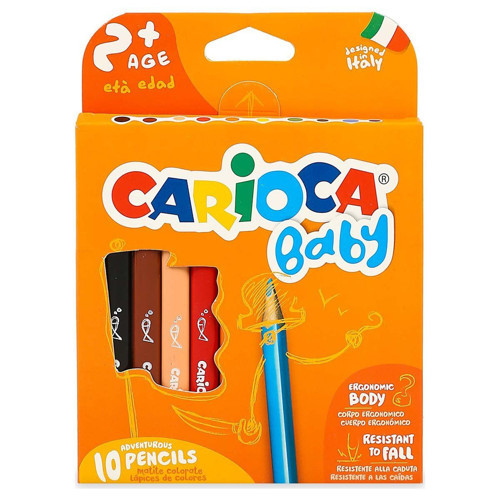 Carioca Baby Jumbo Üçgen Kuru Boya Kalemi 10'lu Kız Erkek Çocuk Oyuncak Eğitici Oyuncaklar