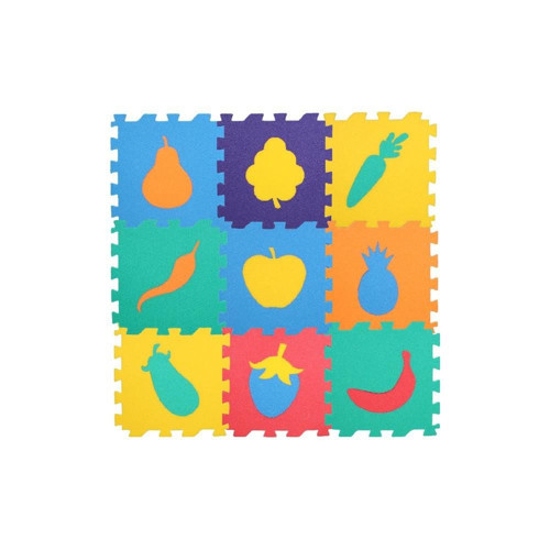 Toru Yer Matı Meyve Sebze 9adet Ebat 33x33cm - Kalınlık 0.75cm Kız Erkek Çocuk Oyuncak Eğitici Oyunc