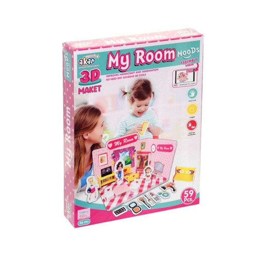 Benim Odam Maket 3 Boyutlu Puzzle Kız Erkek Çocuk Oyuncak Eğitici Oyuncaklar