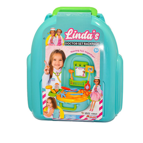 03843 Linda'nın Doktor Set Sırt Çantası Kız Erkek Çocuk Oyuncak Eğitici Oyuncaklar