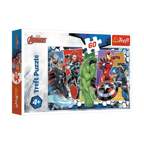 PUZZLE-17357 Marvel The Avengers 60 Parça Puzzle Kız Erkek Çocuk Oyuncak Eğitici Oyuncaklar