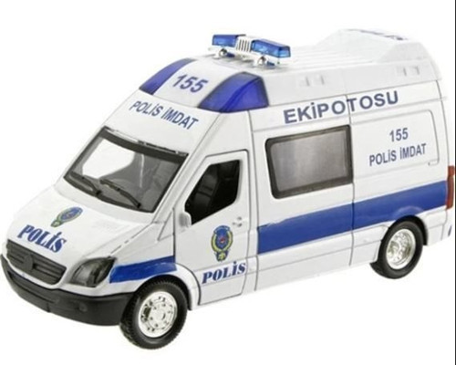 Çek Bırak Metal Sesli Ve Işıklı Polis Minibüsü Kız Erkek Çocuk Oyuncak Eğitici Oyuncaklar