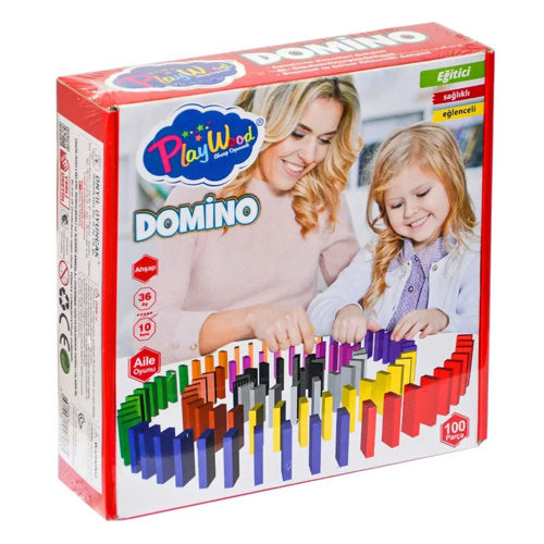 Playwood Ahşap Domino Oyunu Kız Erkek Çocuk Oyuncak Eğitici Oyuncaklar