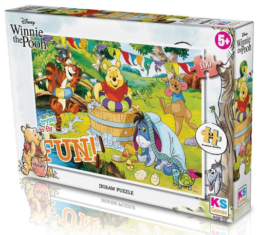 KS Puzzle 100 Parça Winnie The Pooh Kız Erkek Çocuk Oyuncak Eğitici Oyuncaklar