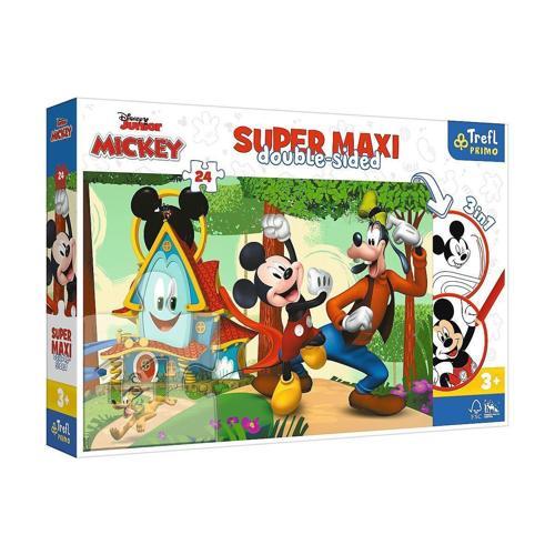 PUZZLE-41012 Süper Maxi Mickey 24 Parça Çocuk Puzzle Kız Erkek Çocuk Oyuncak Eğitici Oyuncaklar
