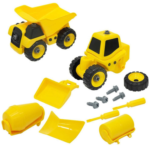 Sök Tak Dozer ve İnşaat Seti 22 Parça Kız Erkek Çocuk Oyuncak Eğitici Oyuncaklar