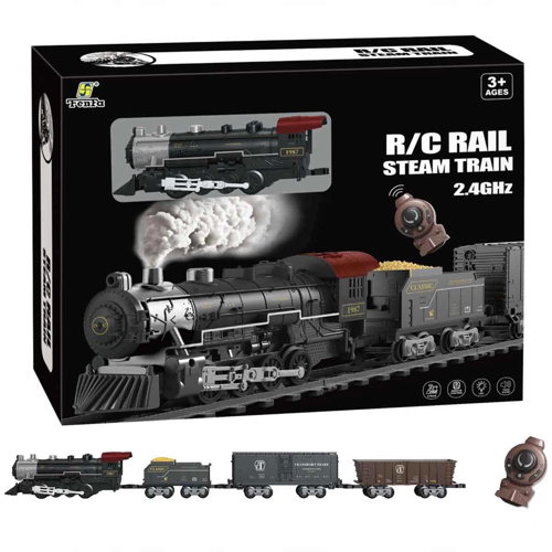 Classic Steam Kumandalı 2,4 Ghz Pilli Tren Seti 30 Parça 1613G Kız Erkek Çocuk Oyuncak Eğitici Oyunc
