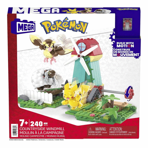 HKT21 MEGA Pokemon - Yel Değirmeni Kasabası Seti - Mattel Kız Erkek Çocuk Oyuncak Eğitici Oyuncaklar