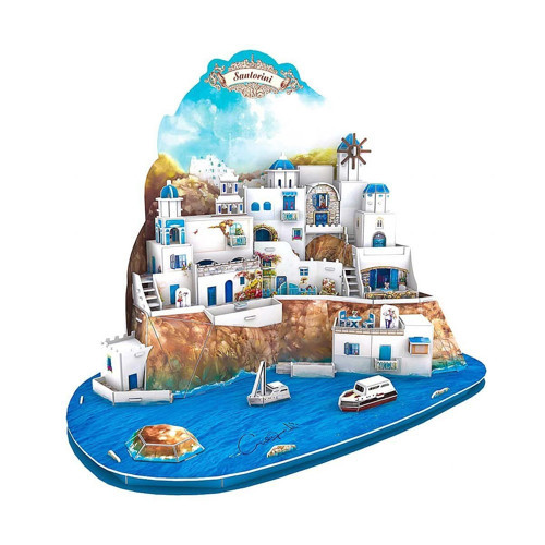 CubicFun Santorini Island 3D Puzzle Kız Erkek Çocuk Oyuncak Eğitici Oyuncaklar