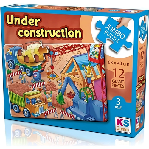 KS Games Under Construction Jumbo 12 Parça Puzzle Kız Erkek Çocuk Oyuncak Eğitici Oyuncaklar