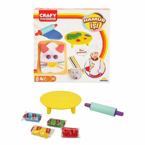 Crafy Hamur İşi Oyun Hamuru Seti 200 g 6 Parça Kız Erkek Çocuk Oyuncak Eğitici Oyuncaklar