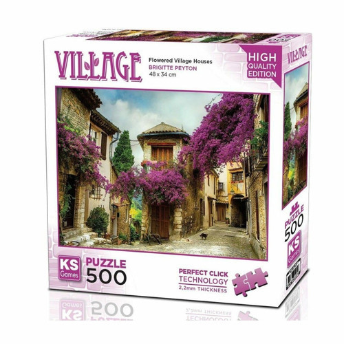 20062Flowered Village Houses 500 Parça Puzzle Kız Erkek Çocuk Oyuncak Eğitici Oyuncaklar