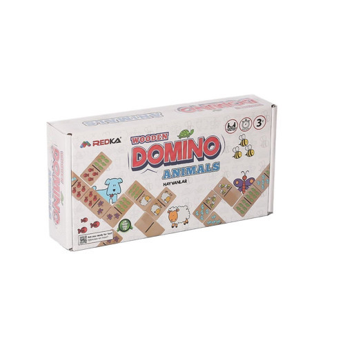 RD5648 Ahşap Domino Animals -Redka Kız Erkek Çocuk Oyuncak Eğitici Oyuncaklar