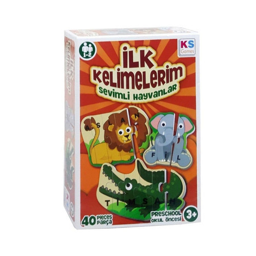 ILK805 İlk Kelimelerim -KS Puzzle Kız Erkek Çocuk Oyuncak Eğitici Oyuncaklar
