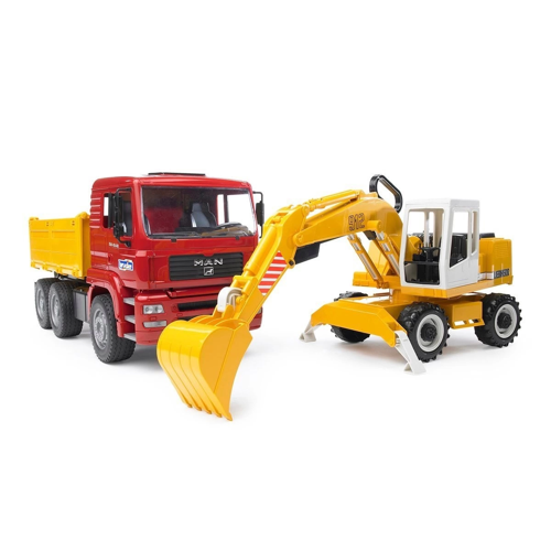 Man Damperli Kamyon Ve Liebherr Ekskavatör Kız Erkek Çocuk Oyuncak Eğitici Oyuncaklar