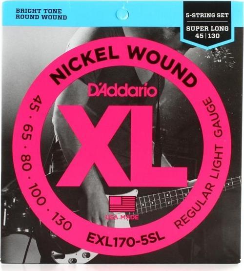 Exl170-5sl Nickel Wound Light Super Long Scale 5 Telli Bas Gitar 