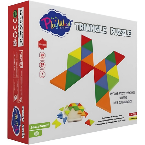 Ahşap Üçgen Puzzle Kız Erkek Çocuk Oyuncak Eğitici Oyuncaklar