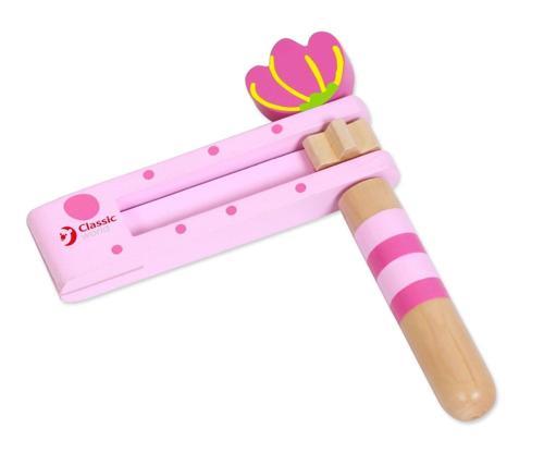 Classic World Pembe Ahşap Kastanet-Şak Şak Kız Erkek Çocuk Oyuncak Eğitici Oyuncaklar