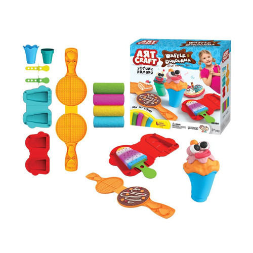 03556 Dede, Waffle & Dondurma Hamur Set 200 gr / +3 yaş Kız Erkek Çocuk Oyuncak Eğitici Oyuncaklar