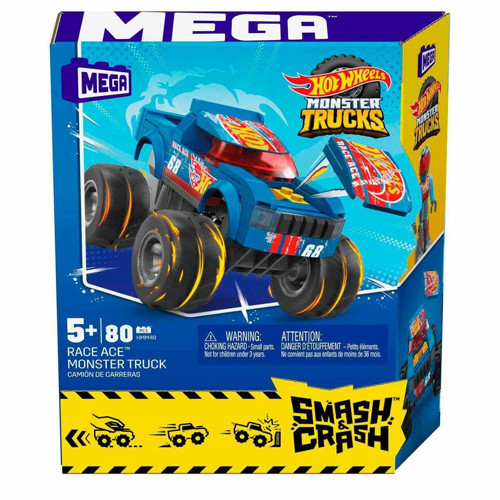 HMM49 MEGA™ Hot Wheels® Smash & Crash Race Ace™ Monster Truck 80 parça +5 yaş Kız Erkek Çocuk Oyunca