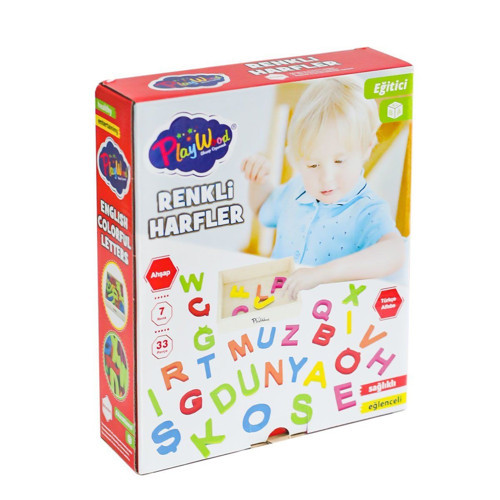 ONY-402 Ahşap Renkli Harfler 33 Parça Kız Erkek Çocuk Oyuncak Eğitici Oyuncaklar