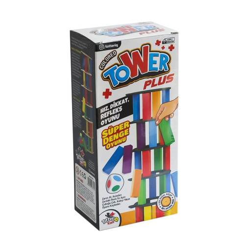 7317 Renkli Plus Tower Süper Denge Oyunu 54adet -Totteriq Kız Erkek Çocuk Oyuncak Eğitici Oyuncaklar