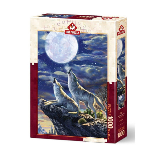 5217 Art Puzzle, Dolunay Kurtları 1000 Parça Puzzle Kız Erkek Çocuk Oyuncak Eğitici Oyuncaklar