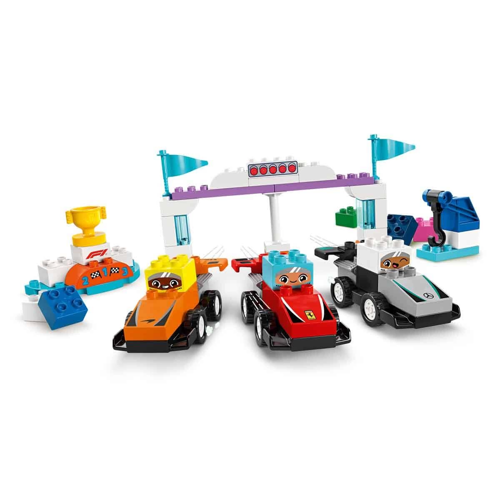 LEGO DUPLO Kasabası F1 Takımı Yarış Arabaları ve Sürücüler 10445 Kız Erkek Çocuk Oyuncak Eğitici Oyu