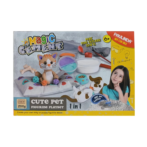 Paulinda Magic Cement Tatlı Hayvan Figürleri Hobi Seti 200 gr Kız Erkek Çocuk Oyuncak Eğitici Oyunca
