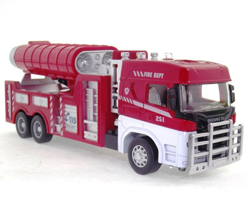 Die Cast Model Çek Bırak Duman Emici İtfaiye Kamyonu Kız Erkek Çocuk Oyuncak Eğitici Oyuncaklar