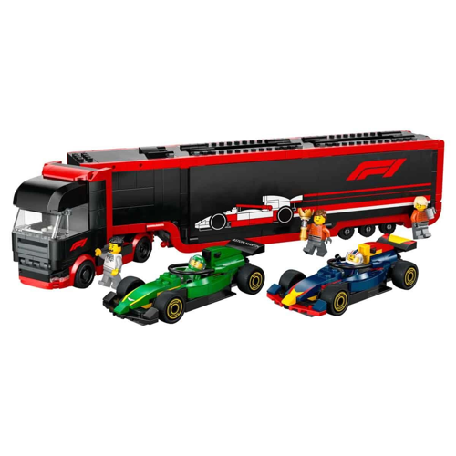 LEGO City RB20 ve AMR24 F1 Arabalı F1 Kamyonu 60445 Kız Erkek Çocuk Oyuncak Eğitici Oyuncaklar