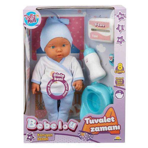 30011 Bebelou Tuvalet Zamanı Sesli Bebek Seti 35cm -Sunman Kız Erkek Çocuk Oyuncak Eğitici Oyuncakla