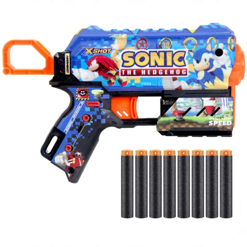 X-Shot Skins Sonic Dart Fırlatıcı 8 Dartlı Kız Erkek Çocuk Oyuncak Eğitici Oyuncaklar