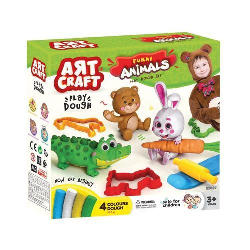 03697 Art Craft Eğlenceli Hayvanlar Hamur Set 200 gr Kız Erkek Çocuk Oyuncak Eğitici Oyuncaklar