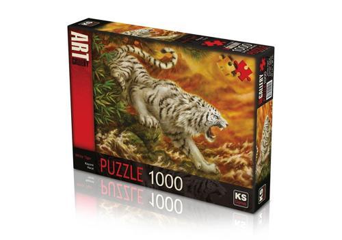KS Puzzle 1000 Parça White Tiger Beyaz Kaplan Kız Erkek Çocuk Oyuncak Eğitici Oyuncaklar