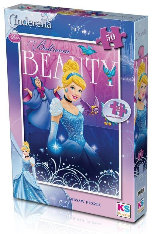 KS Puzzle 50 Parça Cinderella Kız Erkek Çocuk Oyuncak Eğitici Oyuncaklar