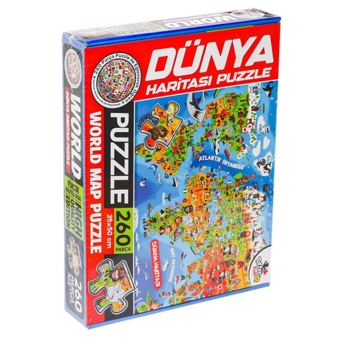 7375 Dünya Kültür Haritası Puzzle -Totteriq Kız Erkek Çocuk Oyuncak Eğitici Oyuncaklar